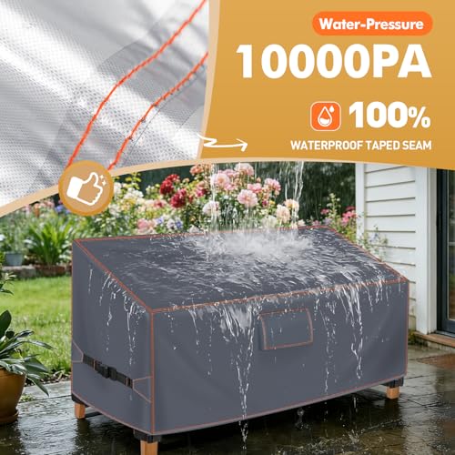 Garden Bench Cover 2 Seater 133 W x 70 D x 63/86 H cm, Protective Cover Garden Bench, 420D Oxford UV-Resistant Waterproof Cover Garden Furniture Winterproof, Triple Wind Protection Tarpaulin Garden