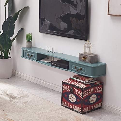 壁掛けテレビ台 壁掛けテレビキャビネット壁テレビキャビネットフローティングテレビ棚リビングルーム用家具寝室セットトップボックスルーター収納ラックマルチ カラーオプションモダンミニマリスト引き出し Color Green