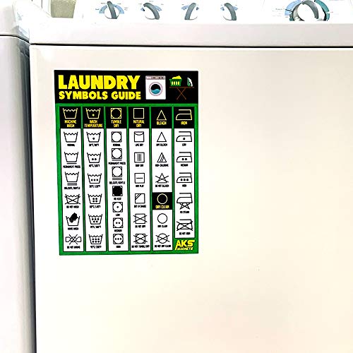 Laundry Symbols Guide Extra Large Easy to Read 8.5” x 11
