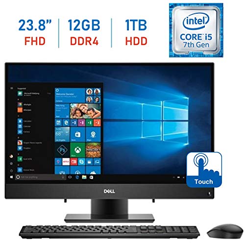 Dell Inspiron 23.8-inch FHD Touchscreen All-in-One Desktop PC, Intel Core i5-7200U GHz, 12GB RAM + 16GB Intel Optane Memory, 1TB HDD, Webcam, HDMI, Bluetooth, Wireless Keyboard & Mouse, Windows 10
