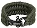The Friendly Swede Trilobite Paracord Bracelet for Men — Extra Thick Survival Bracelet with Stainless Steel Black Bow Shackle; Polyester Paracord with Adjustable Size & Spare Pin; Army Green XL; Fits 8.5-9.8