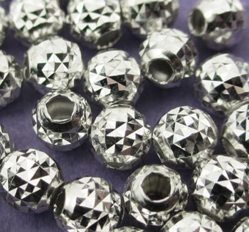 New 4mm 925 Sterling Silver Faceted Round Spacer Bead 10pcs