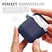 Domatti Protective Silicone Skin Cover Case for Apple Airpods Charging Dock Box – Soft Slim Fit Shockproof Non-Slip Grip Wrap with Keychain Tether Leash for Wireless Bluetooth Earphones (Navy Blue)