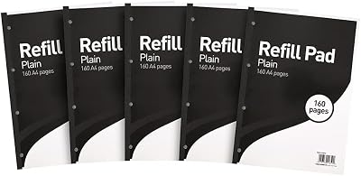 SUMMIT A4 Refill Pad Plain 70 gsm 160 Pages Pack of 5