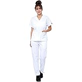 Dress A Med Women's Classic 8 Pocket Uniform Scrubs Set - Top & Pants