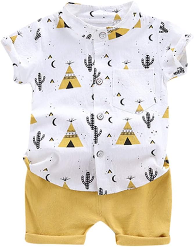 Baby Boys Clothes T-Shirt Shorts Set Short Sleeve Tops Cartoon Print Casual Summer Outfits
