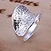 Joystore Noble Jewelry 925 Silver Women Ring Wide Thumbs Dots Size 8 Silver