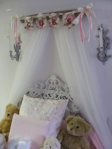Shabby Chic Princess Bed Crown Canopy Crib Baby Nursery Decor Princess Girl's Bedroom FREE White SaLe DOSEL Pole Banner Flags Personalized Bed Teester Crown Room Decor Wall Hanging - Thumbnail 2