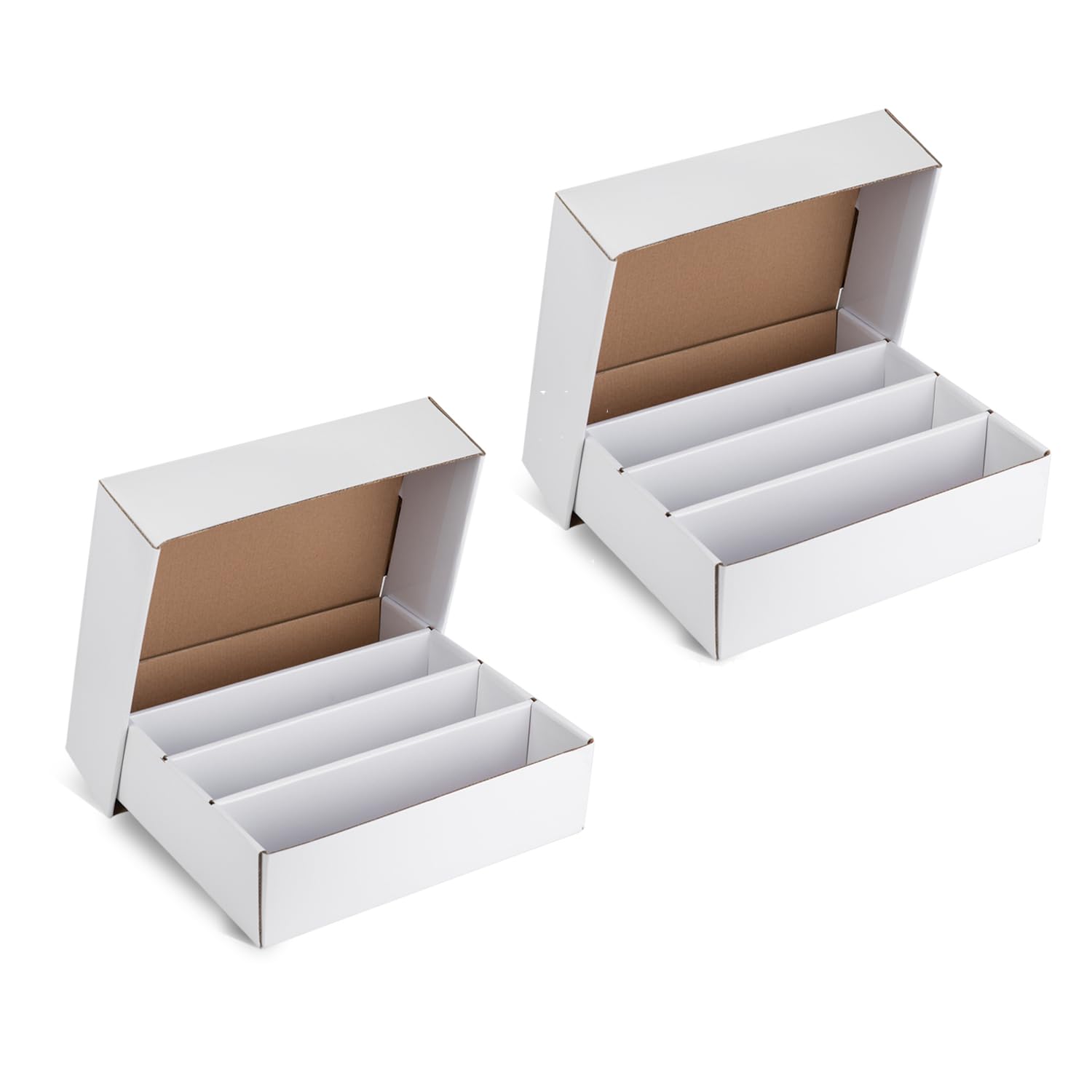 Photo 1 of KITCHENLESTAR Collector Card Storage Box – Holds 3120 Trading Cards, White Sports Card Organizer with Sorting Tray & Sleeve Cases for Soccer, Basketball & More (2 Sets)