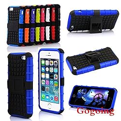 See iPhone 5C Case,GOGING Hybrid Dual Layer Rugged Full Body Protection Case Cover with Foldable Kickstand For Apple iPhone 5C (Blue2) Details