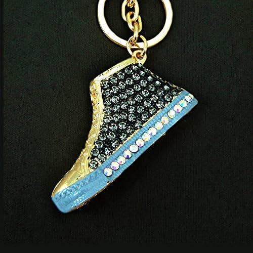 Blue Rhinestone Golden Shoe Key Chain / Purse Charm