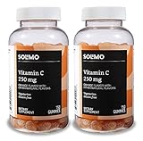 Amazon Brand - Solimo Vitamin C 250mg, 150 Gummies, 2 Gummies per Serving (Pack of 2)