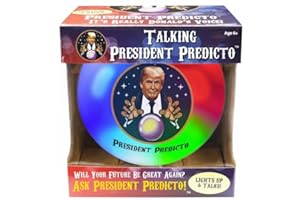 OUR FRIENDLY FOREST Talking President Predicto Fortune Telling Ball - Lights Up & Trump Talks - Ask Questions & Hear Donald Answer - Funny White Elephant Gifts for Men - Trump Christmas Merchandise, Gag Gift