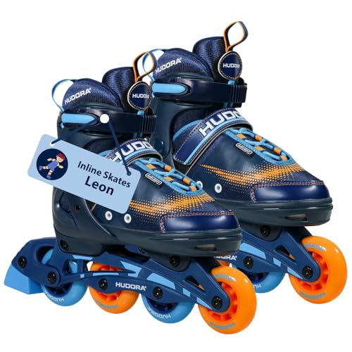HUDORA Patines de ruedas Leon azul claro - Patines para niños / adolescentes y adultos - tallas 29-32 - ajustables en 4 tallas - cómodos y elegantes