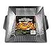 HomEco Vegetable Grill Basket, Professional Grade 430 Stainless Steel Wok, Meat Grilling Basket, BBQ, Barbecue, Veggie, Fish, Quesadilla, Shrimp, Corn, Kabob- Outdoor Grilling Accessories
