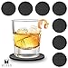 MYXER Drink Silicone Coasters Set of 8 - Protect Table From Water Marks, Scratch & Damage – Fits Any Size of Cup, Mug, Glasses - Easy to Clean, No More Wet Desk with Non Slip Good Surface Grip, Black