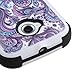 Moto E Case (2nd Gen), Rock Me Wireless (TM) 2 items Bundle - 24K Gold Plating Electromagnetic Waves Blocking Sticker and Triple Layers Protective Case for Motorola Moto E 2nd Generation - NOT for 1st Gen. (Purple European Flowers)