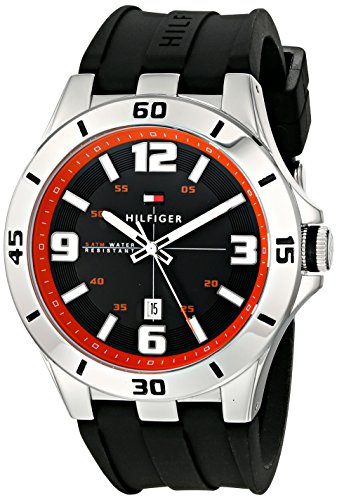 Tommy Hilfiger Men's 1791064 Stainless Steel Watch with Black Silicone Band Tommy Hilfiger Men's 1791064 Stainless Steel Watch with Black Silicone Band