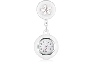 Hemobllo Nurse Watch - Nurse Lapel Watch Clip On Retractable Fob Cute Flower Nursing for Doctor