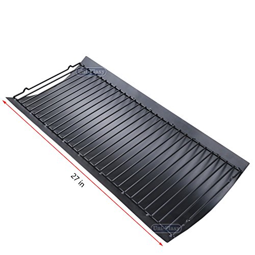 Uniflasy Grill Repair Replacement Part Aluminized Steel Ash Pan for Chargriller Charcoal Grills 1224, 1324, 2121, 2222, 2727, 2828, 2929, Charbroil 17302056