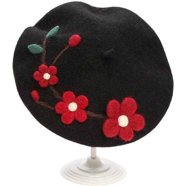 Zasy Wool Beret Women Fascinator Caps with Handmade Felt  display picture 1
