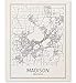 Madison Poster Madison Map of Madison City Map Posters Madison Map Print Wisconsin Map Minimalist Poster Scandinavian Poster Black and White Map Wall Art Map Art 8x10