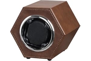 LINGFANSTORE Automatic Single Watch Winder with Quiet Japanese Motor,Premium Leather Exterior and Soft Flexible Watch Pillows for Men's and Women's Watches