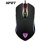 NPET V30 RGB Backlit Gaming Mouse,High-Precision Programmable,Professional Ergonomic Wired Gaming Mice for PC/Laptop/Desktop/Computer.