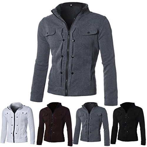 De manga larga para hombre ' Tops camiseta de la cremallera