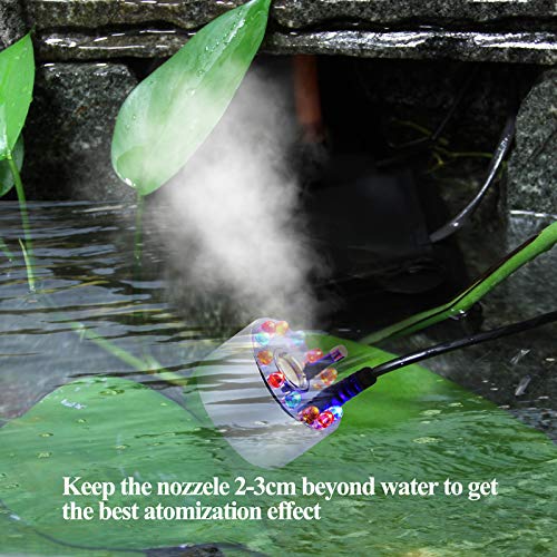 OTTFF Changing Color 12 LED Mist Maker Fog Machine Pond Fogger Air Humidifier, Aluminum Body for Aquarium Fish Pool Water Fountain Rockery Decoration