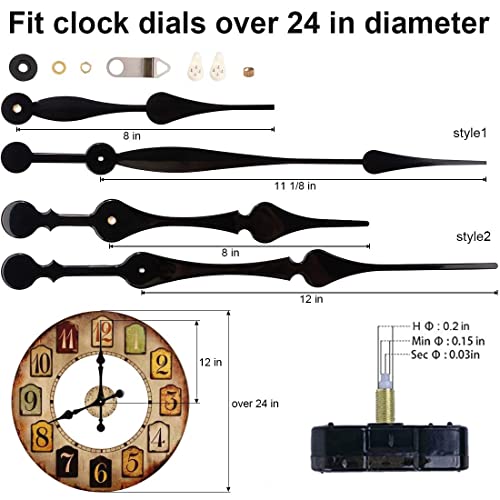 EMOON High Torque Long Shaft Clock Mechanism Kit Replacement Movement