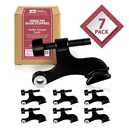 Jack N' Drill Hinge Pin Door Stop (7 Pack) - Convenient Door Stopper for Door Hinges | Durable, Heavy Duty Metal Construction for Preventing Damaged Walls and Extra Door Security - Thumbnail 6