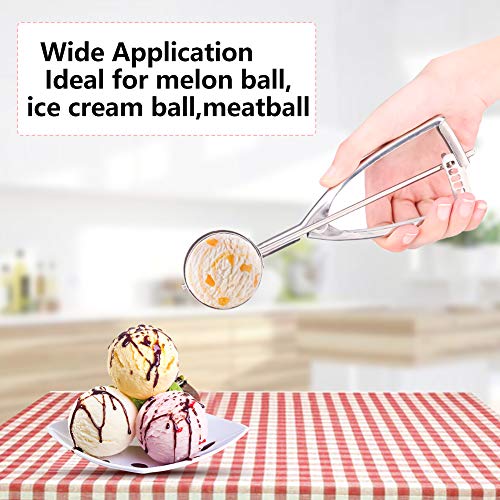 Ice Cream Scoops with Trigger Set of 3 Stainless Steel Cookie Scoop for