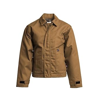 Amazon Com Lapco Jtfrbrdk Xl Rg 12 Ounce Flame Resistant Duck Insulated Jacket Brown Industrial Scientific