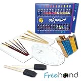 Ultimate Oil Painting Set - 24 Oil Paints - Painting Canvas - Paint Brushes Set 