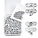 20 Pieces Wooden Box Latch Hook Kits - Thickened Silver Jewelry Box Lock Hook Clasp, Right Latch Hook Hasp Horn Lock, Drawer Latch Hardware with 80 Replacement Screws (Silver)