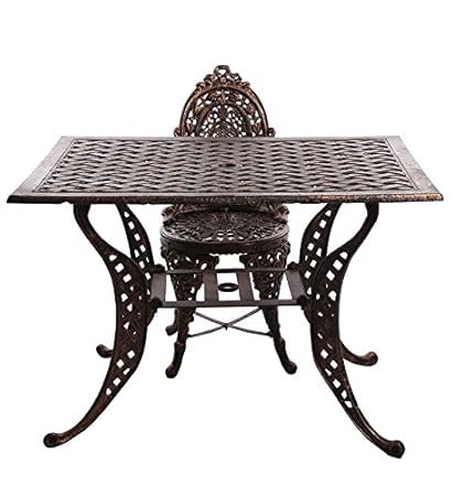 Karara Mujassme Victorian Style Antique Copper Garden Outdoor Cast Aluminium Chair and Table