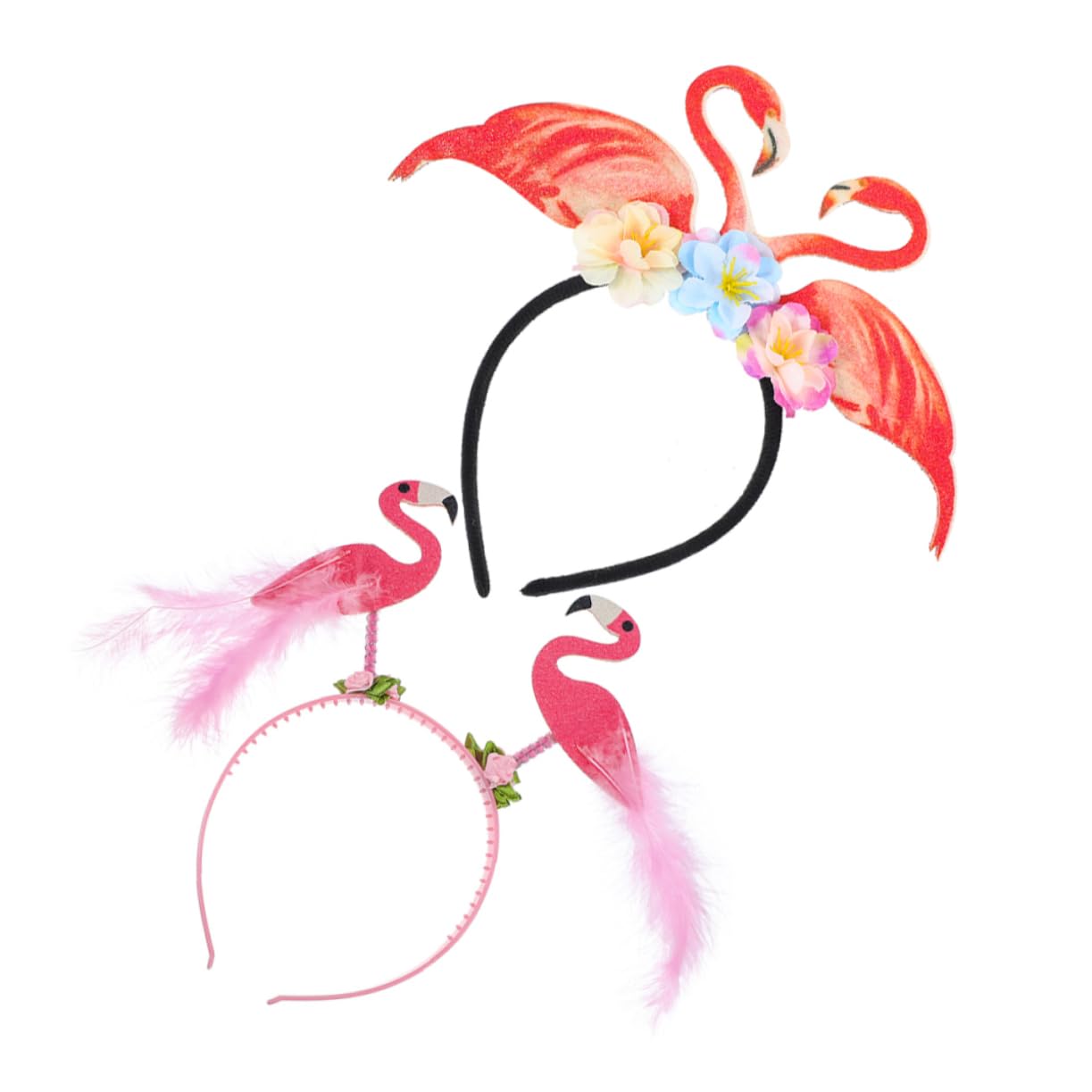 MUSISALY Flamingo Headband Party Supplies Tropical Luau Bopper Headpiece Lightweight Felt Hair Accessory for Women Beach Theme