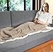 Cable Knit Sherpa Throws, Reversible Super Soft Sherpa Sweater Blanket Warm Cozy for Couch Bed 60x50 Latte By Catalonia