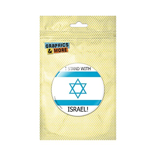 I Stand With Israel Pro Israeli Jewish Support Pinback Button Pin Badge - 1 Inch Diameter