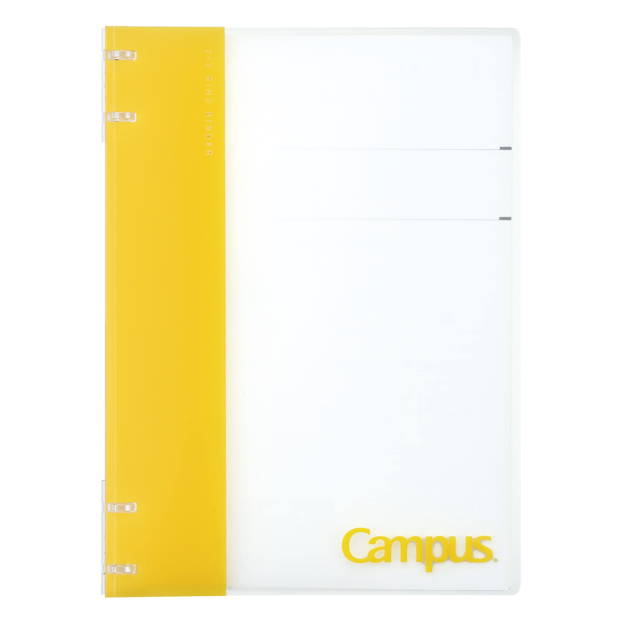 Kokuyo Campus Refillable Notebook, B5 2x2 Slim Ring Binder Notebook with Customizable Title Page, 40 Sheets Capacity. Suitable for 26 Holes Loose Leaf Paper, Yellow (RU-NP704Y) — image 1