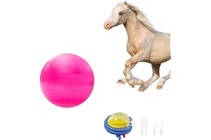 PLEURO Large Horse Ball Training Toy, Anti-Burst Exercise Ball With Inflator Pump for Horse, Lamb, Goat Entertainment (30", Pink)