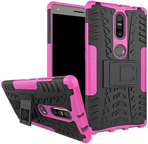 For cellphone Cases, Dual Layer Hybrid Armor Case Detachable [Kickstand] 2 In 1 Shockproof Tough Rugged Case Cover For Lenovo Phab 2 Plus ( Color : Pink )
