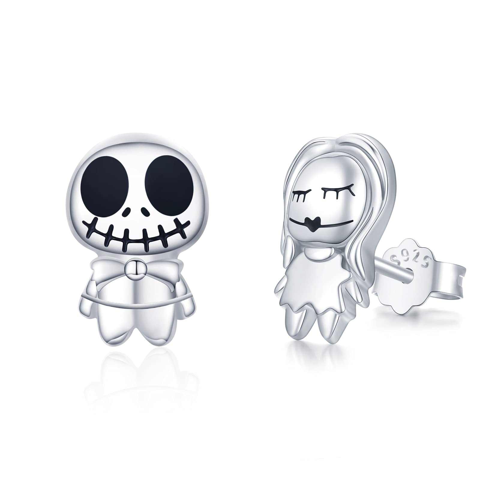 Skull Earrings 925 Sterling Silver Pumpkin King Earrings Christmas Skeleton Halloween for Women Jewellery Graduation Gifts Valentine's Day
