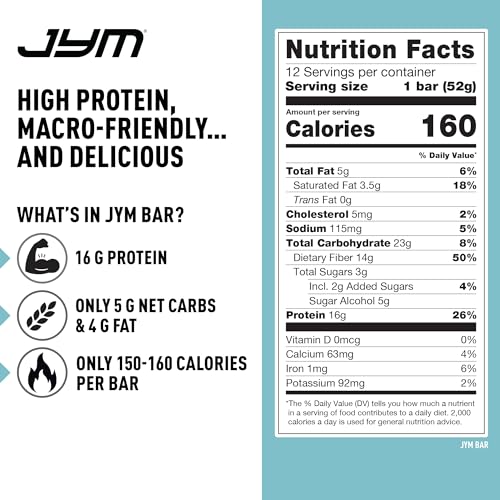 JYM PROTEIN BAR, COCONUT CHOCOLATE, MACRO FRIENDLY, GUILT FREE SNACK, FOR MEN & WOMEN
