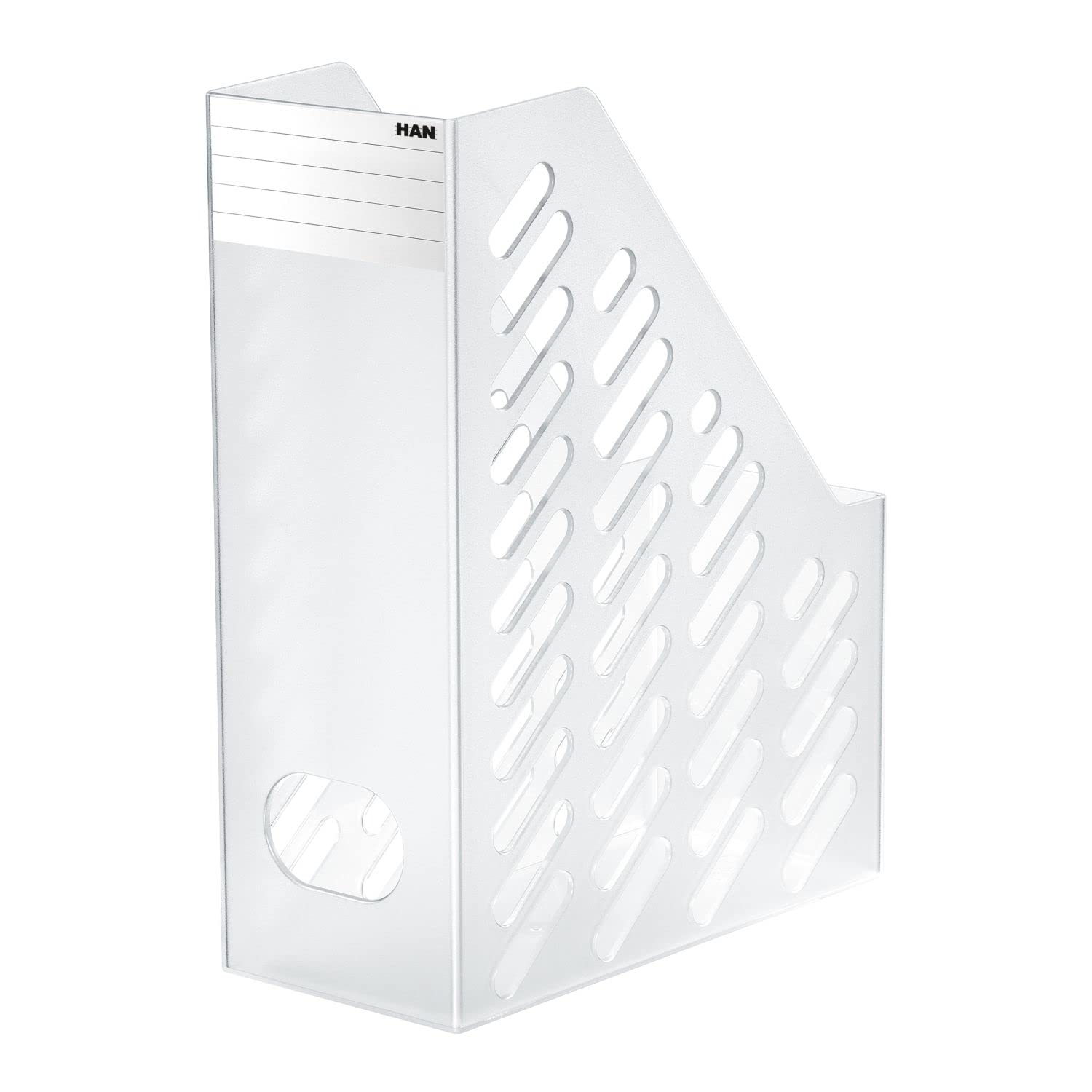 Han Brillant XXL 115 x 248 x 145/ 320mm A4 - C4 Size Magazine File with Label - Translucent/ Clear