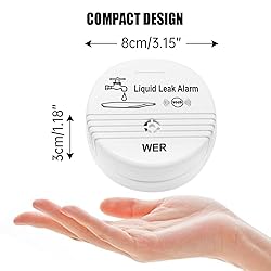 WER Water Leak Alarm Sensor, Battery Operated Leak