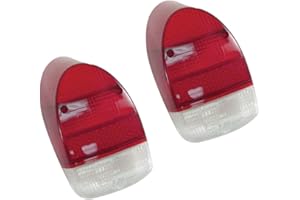 PIRATE MFG Tail Light Red/White Lenses, Pair - Compatible with VW Type-1 Bug 1968-1970