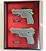Large/Double 2 Pistol Handgun Revolver Gun Display Case Cabinet Rack Shadowbox