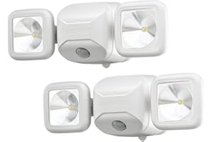 Mr. Beams MB3000 High Performance Wireless Battery Powered Motion Sensing Led Dual Head Security Spotlight, 500-Lumen, White,